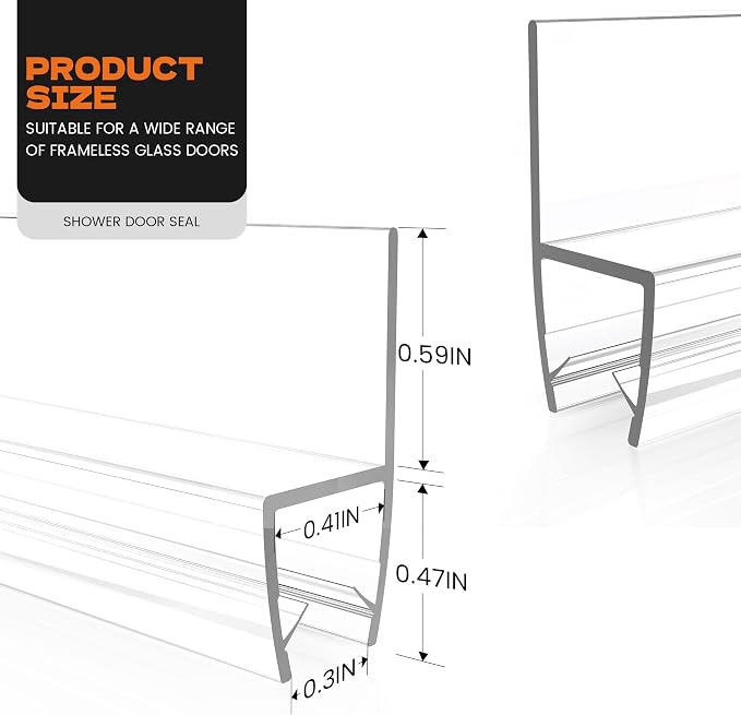 2PCS 78" Shower Door Side Seal Strip - Image 2