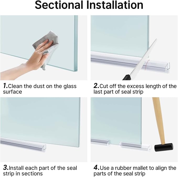 AmazerBath 3 PCS Shower Door Bottom Seal - Image 5