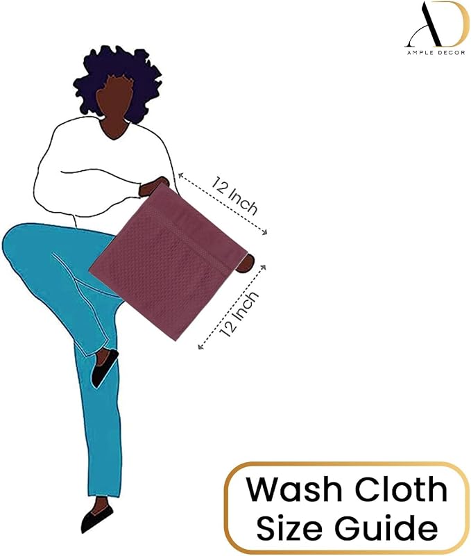 Ample Decor Washcloth Set of 200 Grape Purple 100% Cotton - Image 4