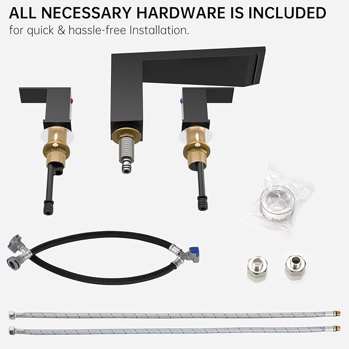 BESy Waterfall Roman Tub Faucets, Deck Mount Bathtub Faucets Set, Garden 3 - Image 8