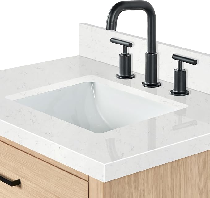 ARIEL Hepburn 30" Inch Oak Single Bathroom Vanity - Image 9
