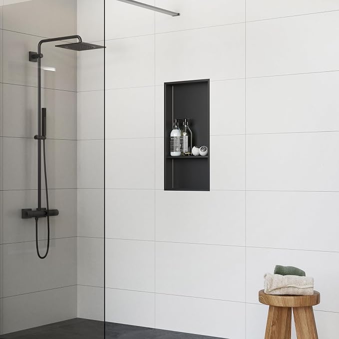 24x12 Shower Niche, No Tile Needed Insert, 304 Stainless Steel, Sloped Base - Image 7