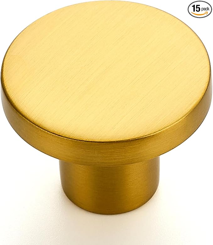 Ravinte 15 Pack Cabinet Knobs Gold Kitchen Cabinet Knobs Round Dresser Drawer by Ravinte