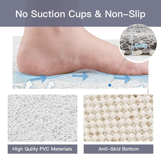 Shower Mat Non Slip, 27 x 27 Inch Extra Large Bath Mat - Image 4