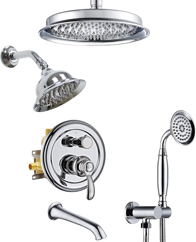 Dual Antique Shower Head System by Homekicen