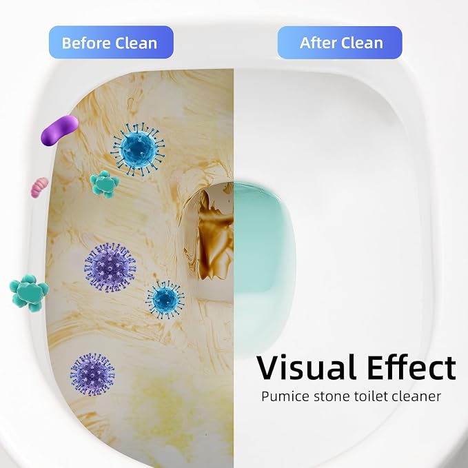 Toilet Brush & Pumice Stone Brush Combo, 2-in-1 Toilet Bowl Brush and Dual-Slot - Image 3