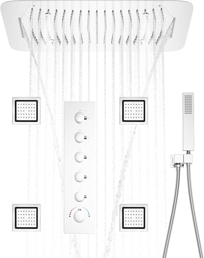 Thermostatic Shower System Chrome Shower Faucet Set by KATAIS
