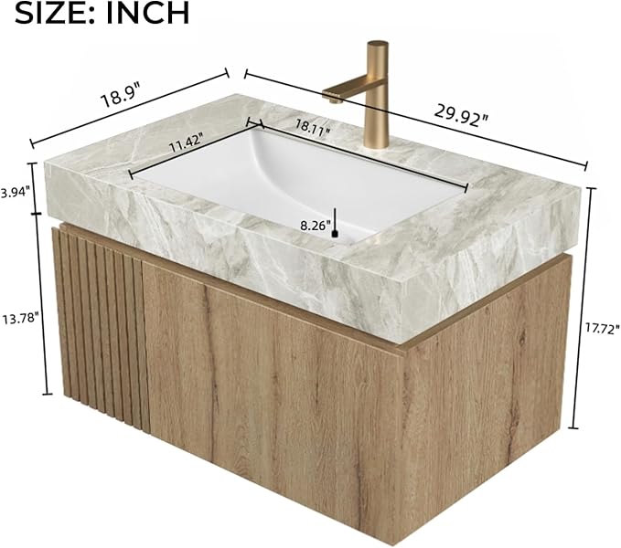 LKTART Floating 30 Inch Bathroom Vanity - Image 2