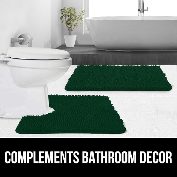 GORILLA GRIP Plush Absorbent Shaggy Chenille Bath Rug Mat - Image 9