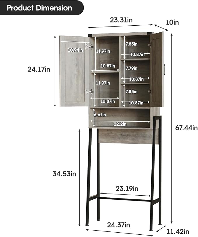Vabches Over The Toilet Storage Cabinet - Image 2