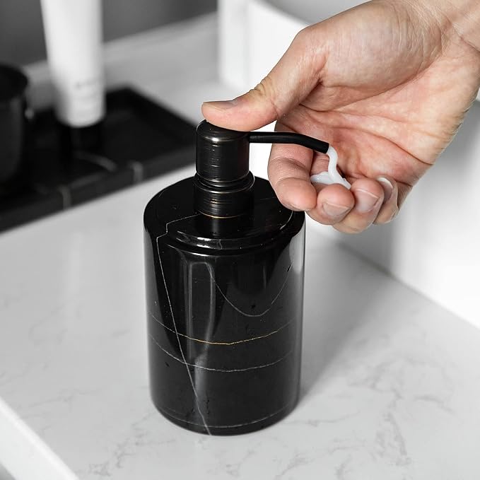Black Marble Soap Dispenser Hand or Dish - Image 6