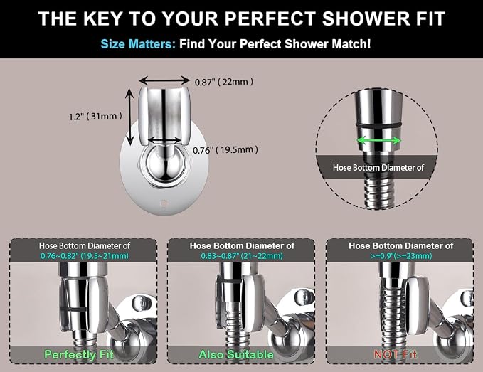Adjustable Shower Head Holder Wall Mount, Solid Brass Handheld Shower Bracket - Image 5