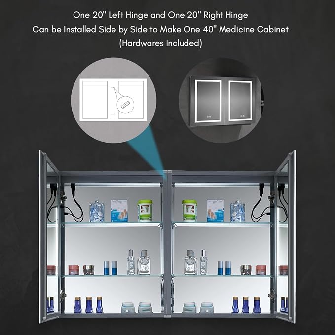 Blossom LED Lighted Medicine Cabinet Mirror - Image 6