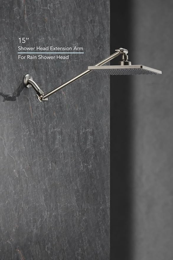 15 Inch Extra Long Adjustable Shower Head Extension Arm - Image 7