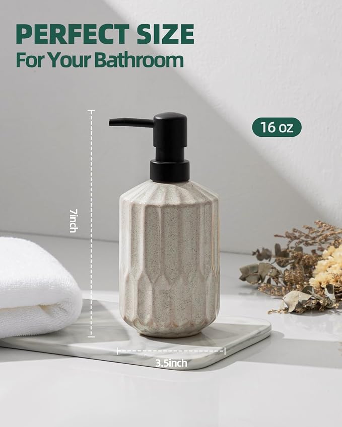 FE FUN ELEMENTS Fun Elements Bathroom Soap Dispenser, 16 Oz Luxurious Hand soap - Image 4