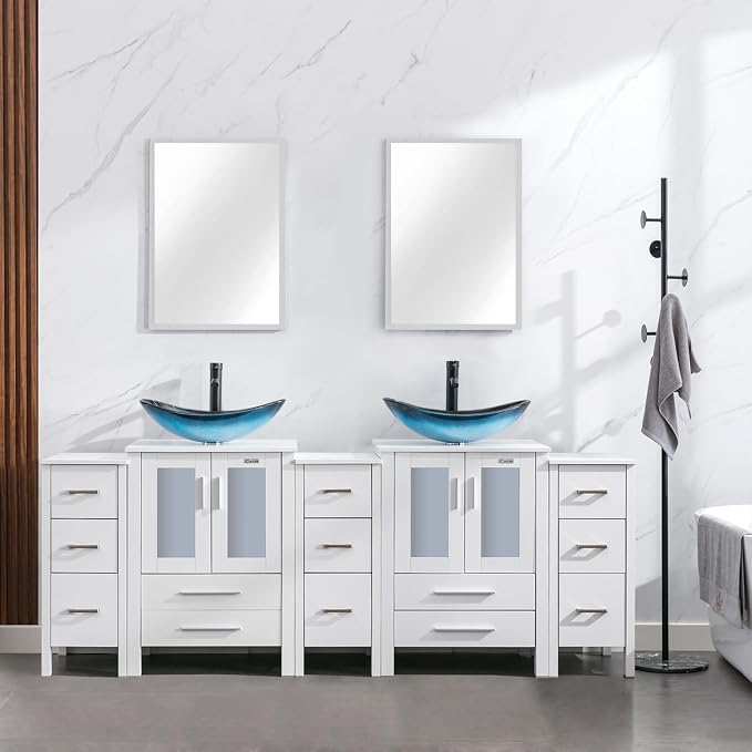 eclife 84" Modern Bathroom Vanity Sink Combo Freestanding Cabinet by eclife