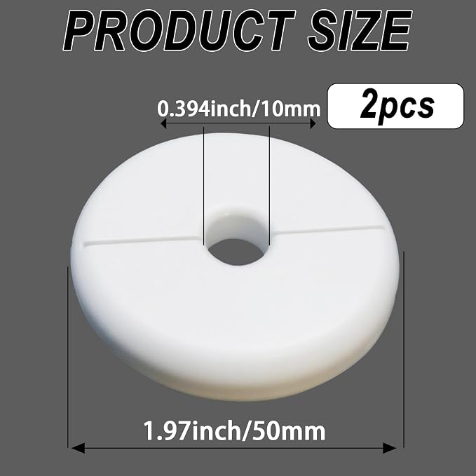 2 Pack Wall Split Flange for 0.39 Inch/10mm OD Pipe ABS Escutcheon Plate - Image 2