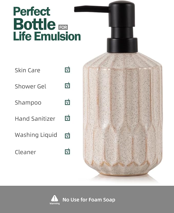 FE FUN ELEMENTS Fun Elements Bathroom Soap Dispenser, 16 Oz Luxurious Hand soap - Image 5