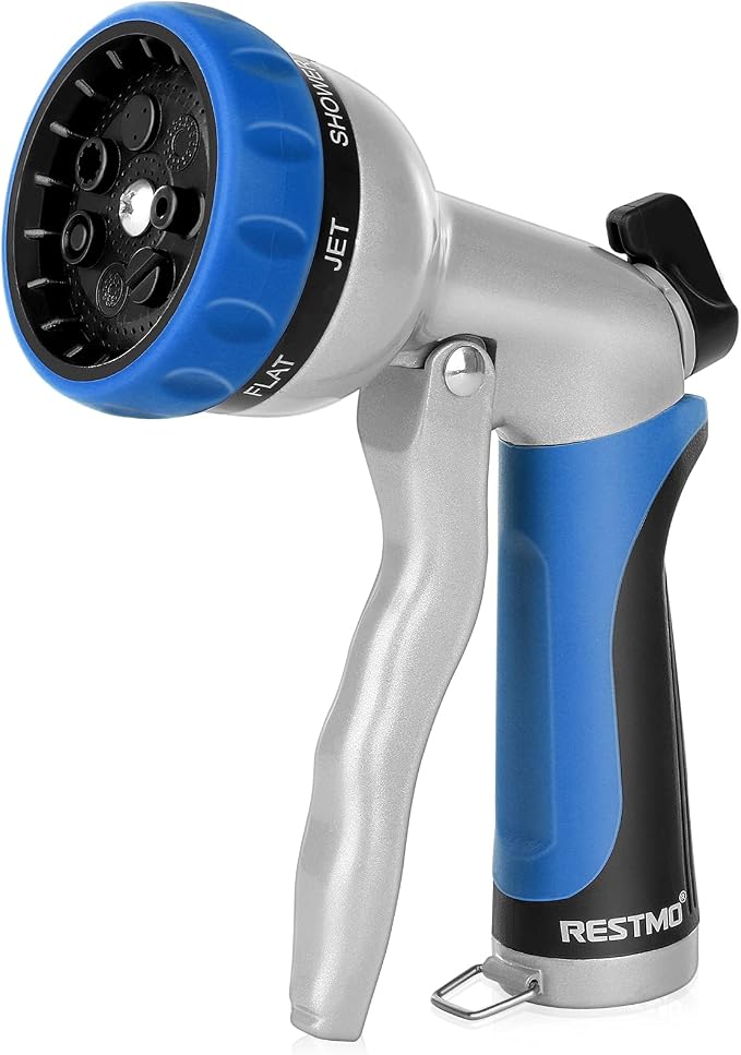 RESTMO Garden Hose Nozzle, Heavy Duty Metal Water Hose Nozzle by Restmo