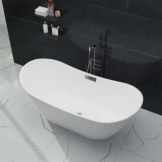 Freestanding Bathtubs 67 inch Acrylic Free Standing Soaking Tub, Luxury Soaking - Image 2