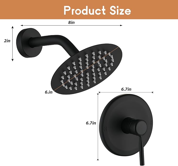 Matte Black Shower Faucet Set - Image 6