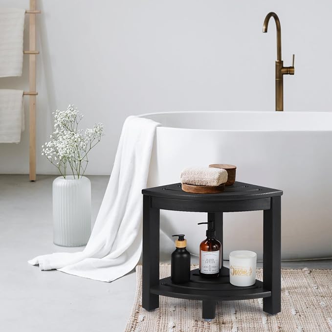 HDPE Corner Shower Stool, Shower Bench Seat - Image 2