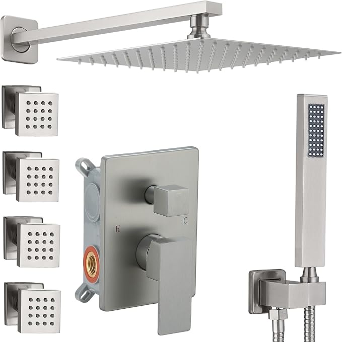 Full Body Shower System Concealed Shower Faucet Set by ANNAZOMBATHROOM