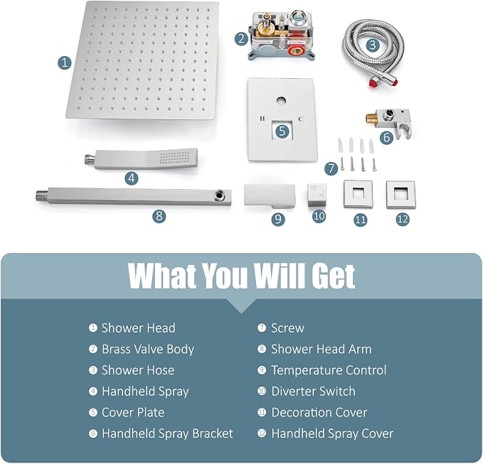Aolemi Shower Faucet Set Rain Shower System - Image 9