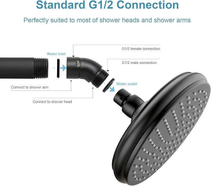 OFFO Shower Head Elbow Adapter, All Metal Handheld Shower Head Elbow Adapter - Image 6