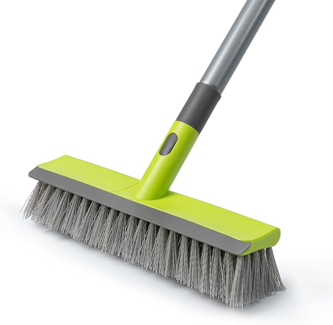 Floor Scrub Brush 2 in 1 Scrape and Stiff Bristle Deck Brush by TrueYee