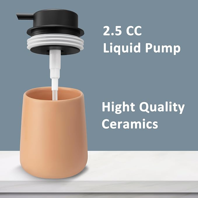 Soap Dispenser Ceramic with Easy-to-Press Pump Hand Lotion Liquid Dispenser - Image 8