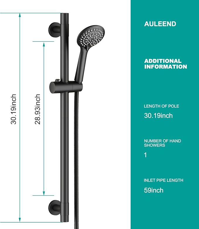 Shower Slide Bar Handheld Shower Head - Image 2