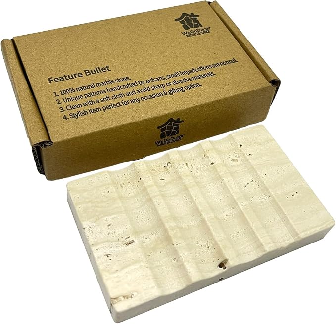 Real Travertine Marble Soap Dish - Image 6