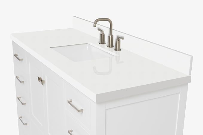 ARIEL Cambridge 55" White Bathroom Vanity - Image 6