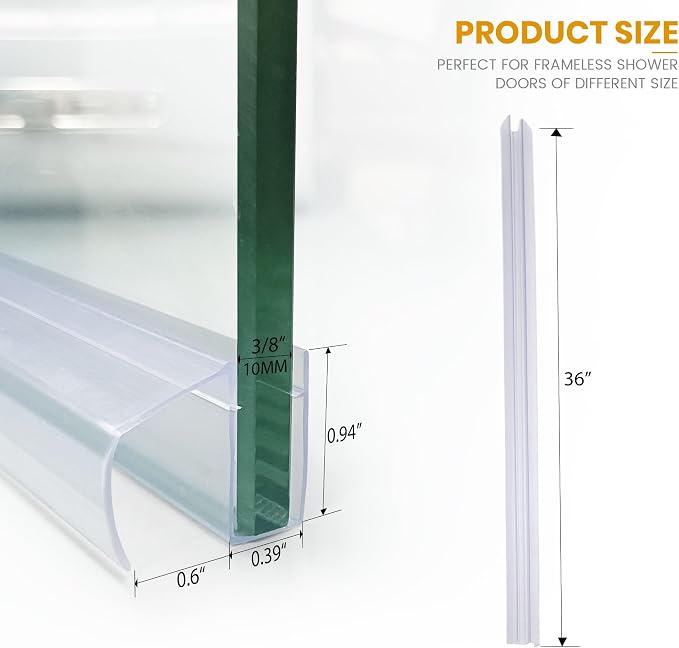 Bathroom Shower Glass Door Bottom Seal Strip - Image 2
