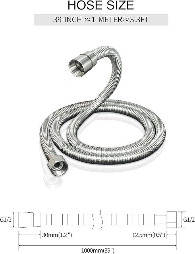PHASAT 39-Inch short Indoor Outdoor Shower Tube Replacement Stainless Steel - Image 2