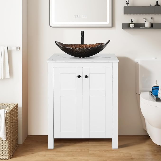 24 Inch White Bathroom Vanity by Solidee