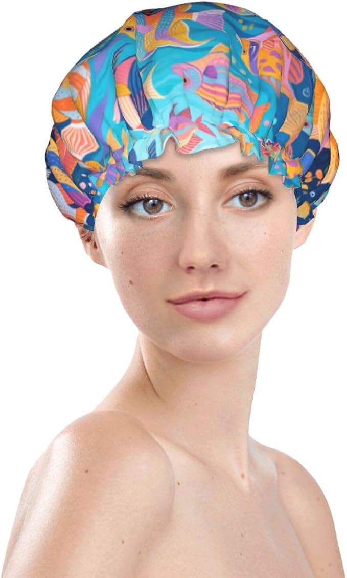 Double Waterproof Layers Shower Cap - Image 3