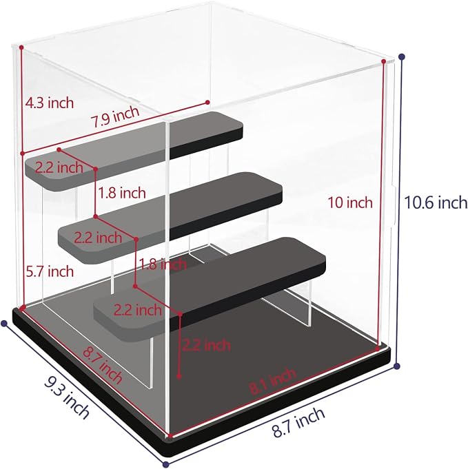 Choowin 4 Tier Small Clear Acrylic Display Case - Image 2