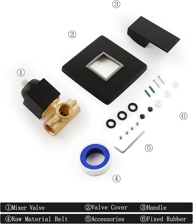 SKOWLL Bathroom Shower Valve Single Function Shower Mixer Valve, Wall Mount - Image 9