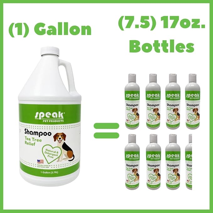 Natural Dog Shampoo with Pump, Tea Tree Relief, 1 Gallon - Image 4