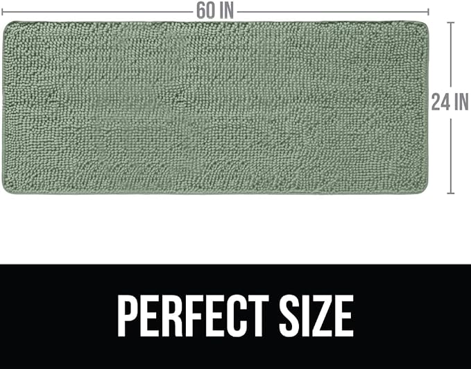 KANGAROO Bathroom Rugs, Chenille Soft Absorbent Bath Rug, Shaggy Shower Mat - Image 2