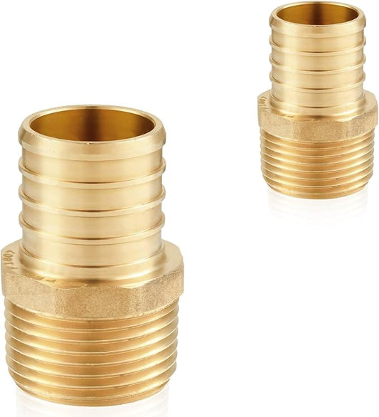 50-Pack HeSun PEX Fittings, 3/4" PEX x 1/2" Male NPT, Brass Crimp Male Adapter by HeSun