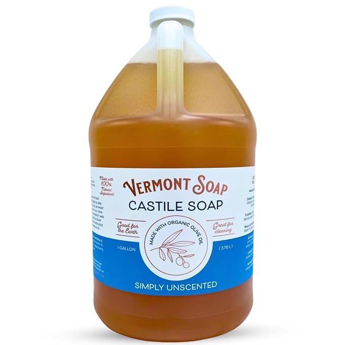 Vermont Castile Soap Unscented, Gentle Liquid Soap by VermontSoap