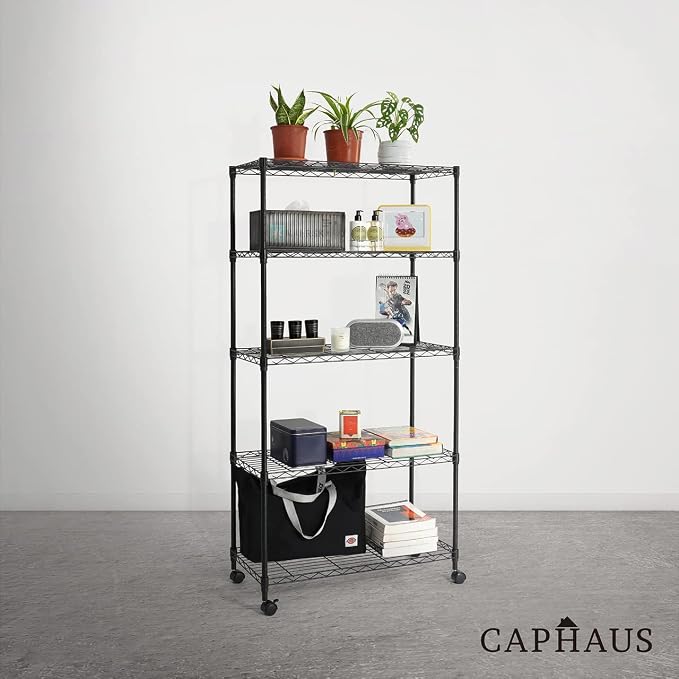 CAPHAUS 3/4/5-Tier Adjustable Height Wire Shelving Unit, Wire Rack Shelving - Image 8
