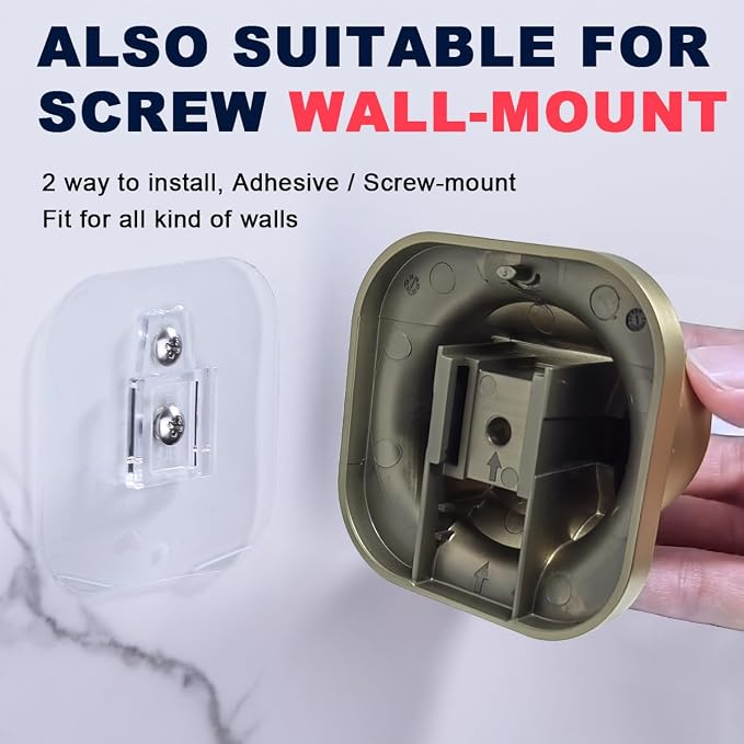 Hand Held Shower Head Holder, Adhesive Showerhead Bracket, Angle Adjustable - Image 3