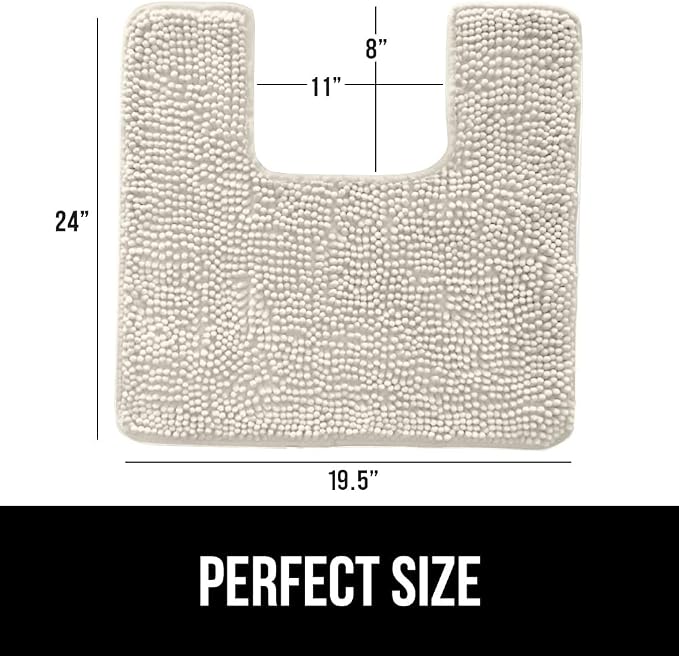 GORILLA GRIP Plush Absorbent Shaggy Chenille Bath Rug Mat - Image 2