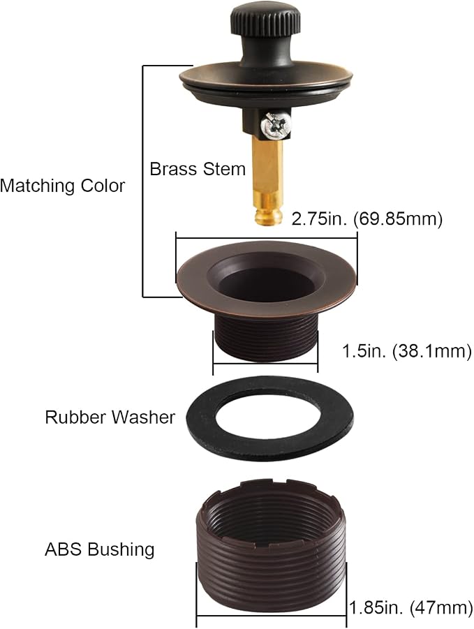 Lift and Turn Bathtub Drain Stopper - Image 5