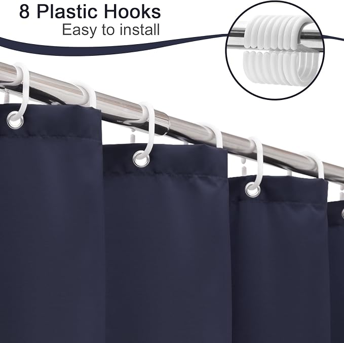 AooHome 48 Width x 72 Height inch Shower Liner, Stall Size Fabric Solid Color - Image 6