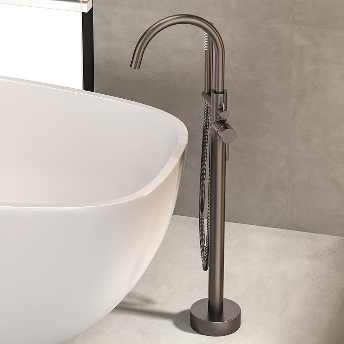 Freestanding Bathtub FaucetFloor Mount Bathtub Filler Shower Mixer Faucet - Image 6